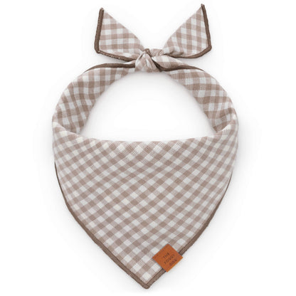 Bruin Geruite Paddenstoelenbandana Voor Honden