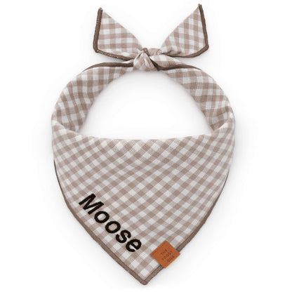 Bruin Geruite Paddenstoelenbandana Voor Honden