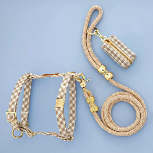 Bruin Geruite Wandelset Voor Honden