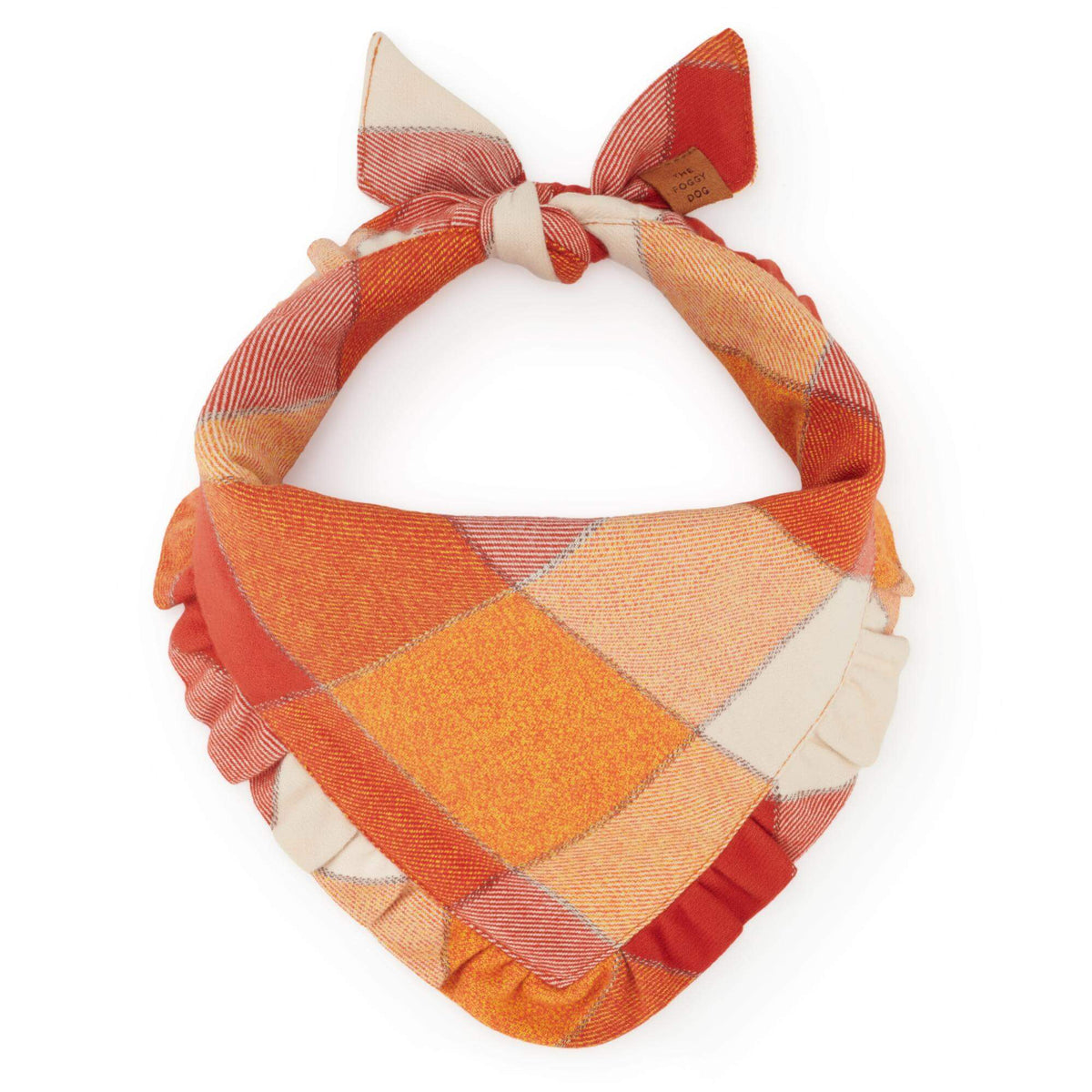 Pumpkin Spice Geruite Flanellen Bandana Voor Honden