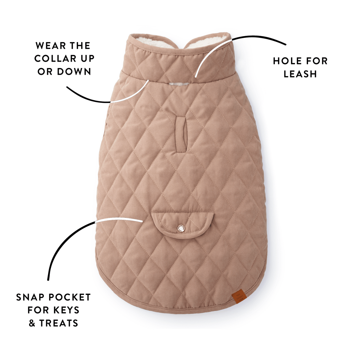 Beige Omkeerbare Sherpa Hondenjas