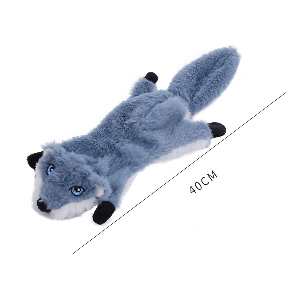 Blauwgrijze wolf als hondenknuffel zonder vulling, 40 cm lang