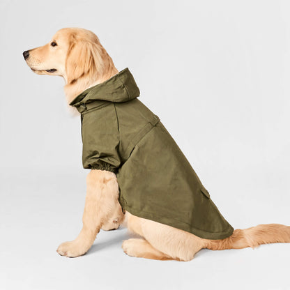 Olijfgroene Regenjas Voor Honden