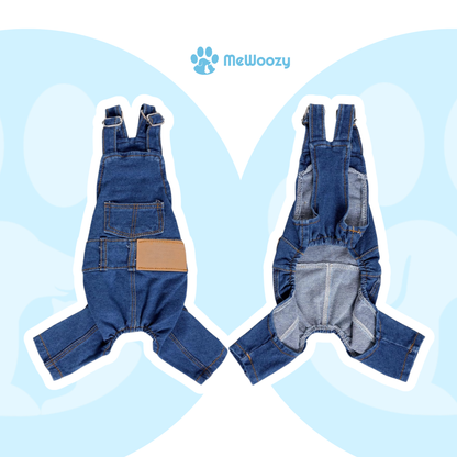 Denim Dog Overalls with Stretch – For Fashion-Conscious Walks