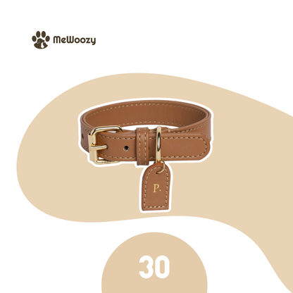 Leather Dog Collar – With Luxury Personalized Label