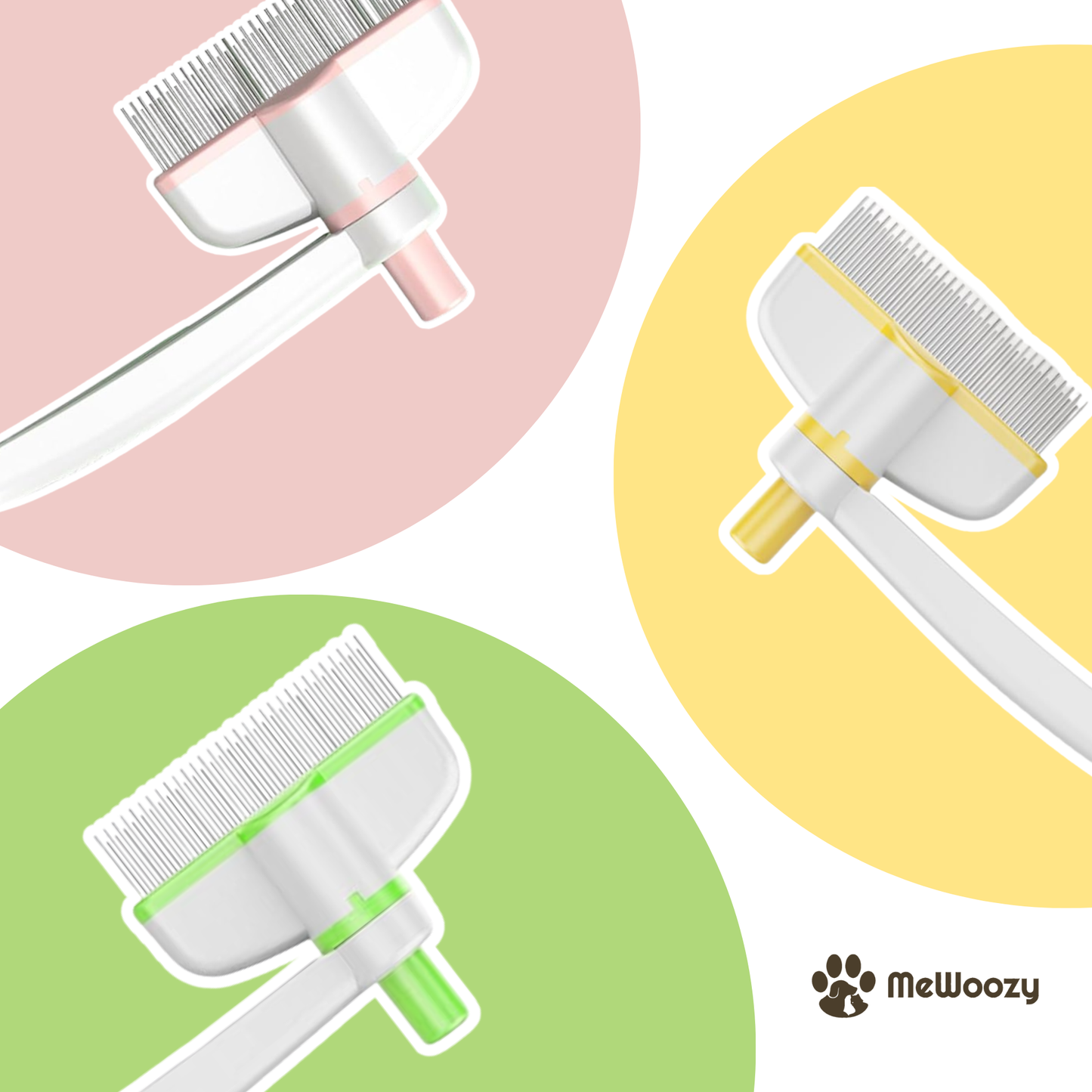 Pet Brush for Long Hair – With One-Click Cleaning