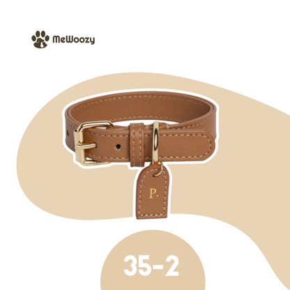 Leather Dog Collar – With Luxury Personalized Label