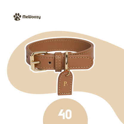 Leather Dog Collar – With Luxury Personalized Label
