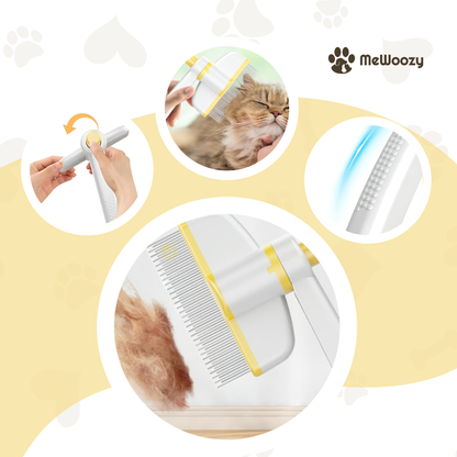 Pet Brush for Long Hair – With One-Click Cleaning