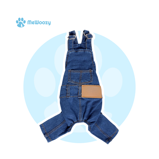 Denim Dog Overalls with Stretch – For Fashion-Conscious Walks