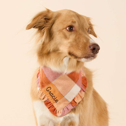 Pumpkin Spice Geruite Flanellen Bandana Voor Honden