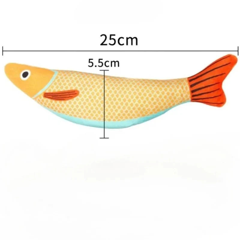Afmetingen van de gele vis: 25 cm lang en 5,5 cm hoog