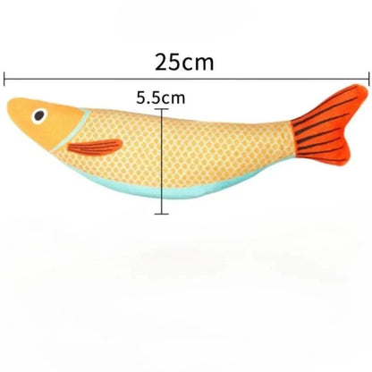 Afmetingen van de gele vis: 25 cm lang en 5,5 cm hoog